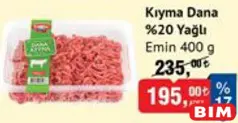 EMİN KIYMA DANA %20 YAĞLI 400 G EMİN KIYMA DANA %20 YAĞLI 400 G